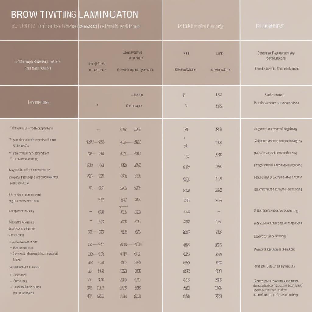 Brow Tinting vs Brow Lamination Comparison Chart