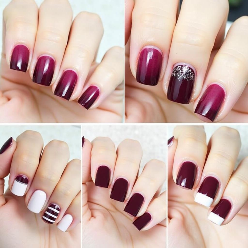 Burgundy Gel Nail Polish Designs