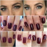 Burgundy Gel Nail Polish on Different Skin Tones