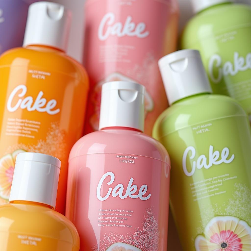 Cake Brand Shampoo Bottles in Various Scents