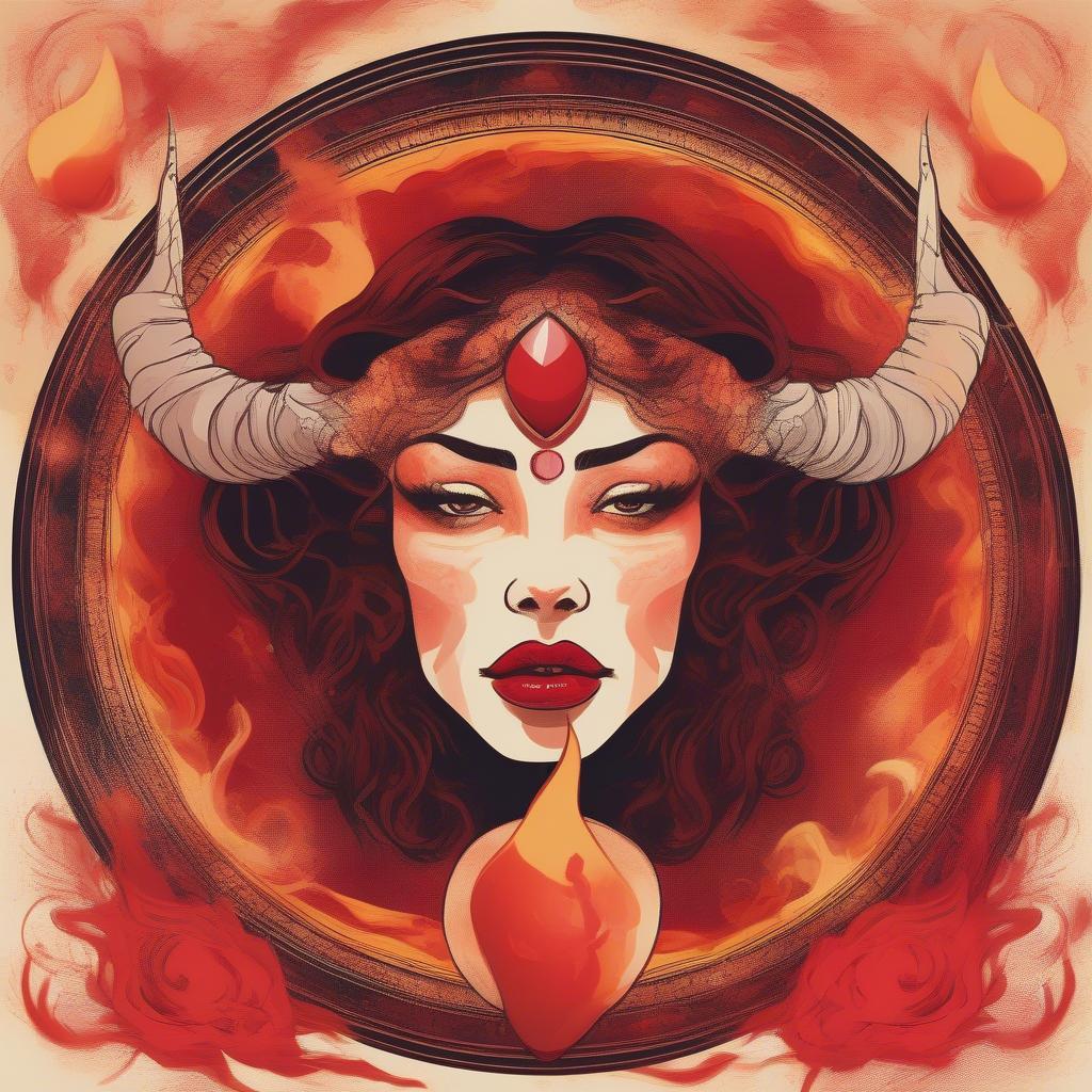 Candy red lips and fire signs: A powerful connection.