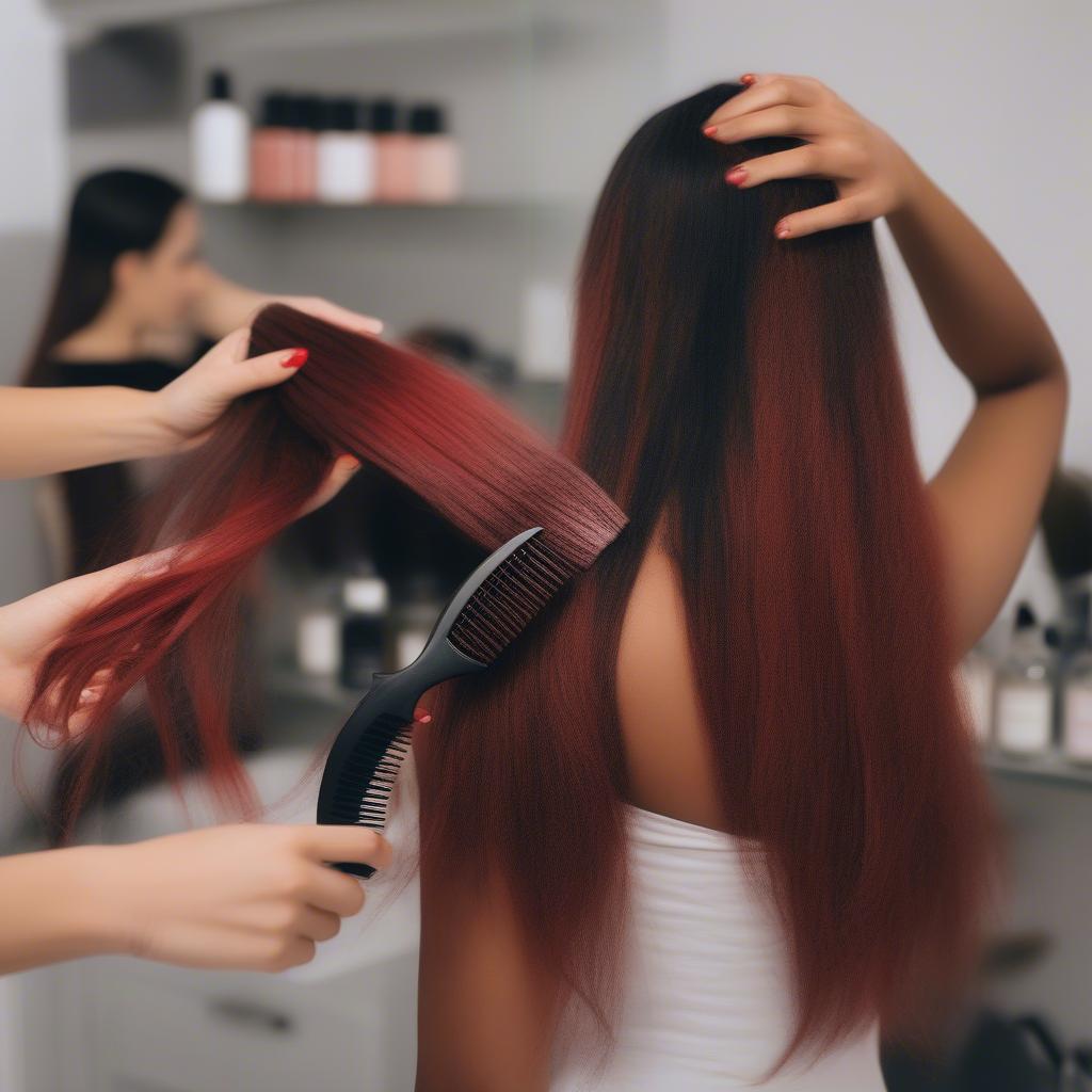 Caring for Black and Red Ombre Hair Extensions