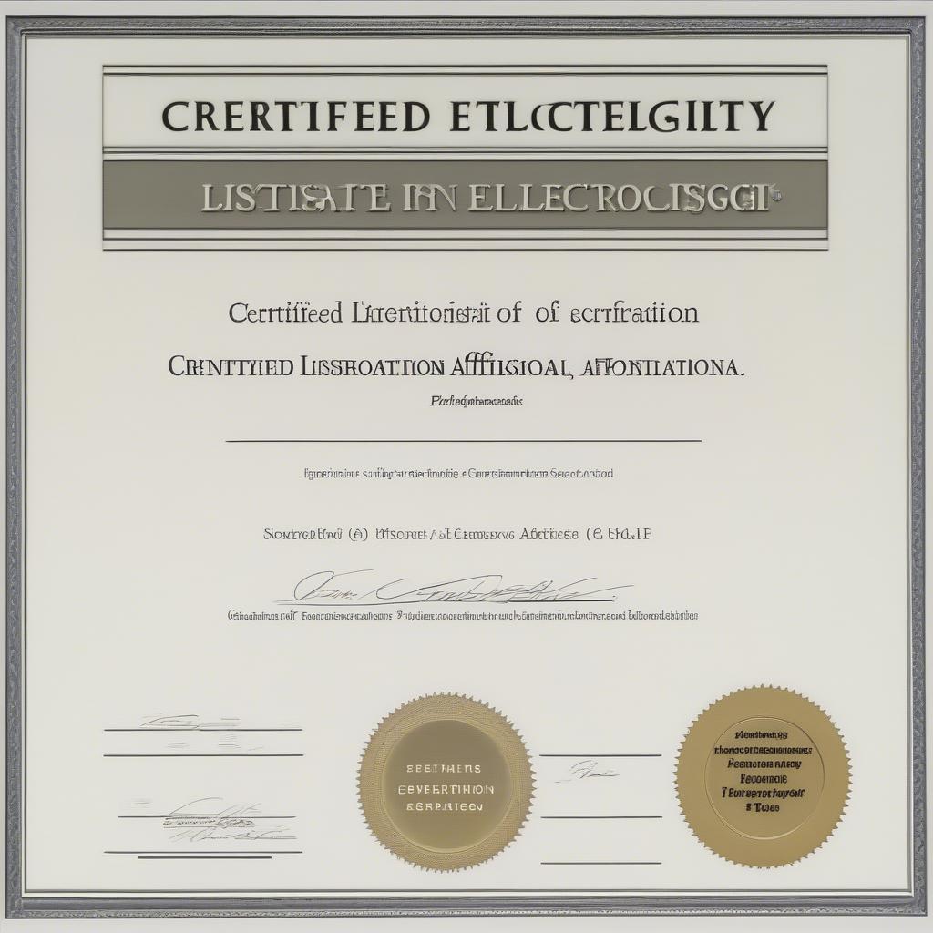 Certified Electrologist Certificate