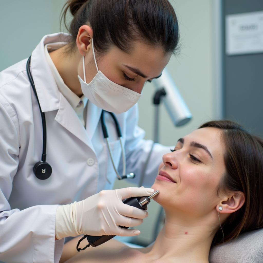 Certified Plasma Pen Practitioner Performing Treatment