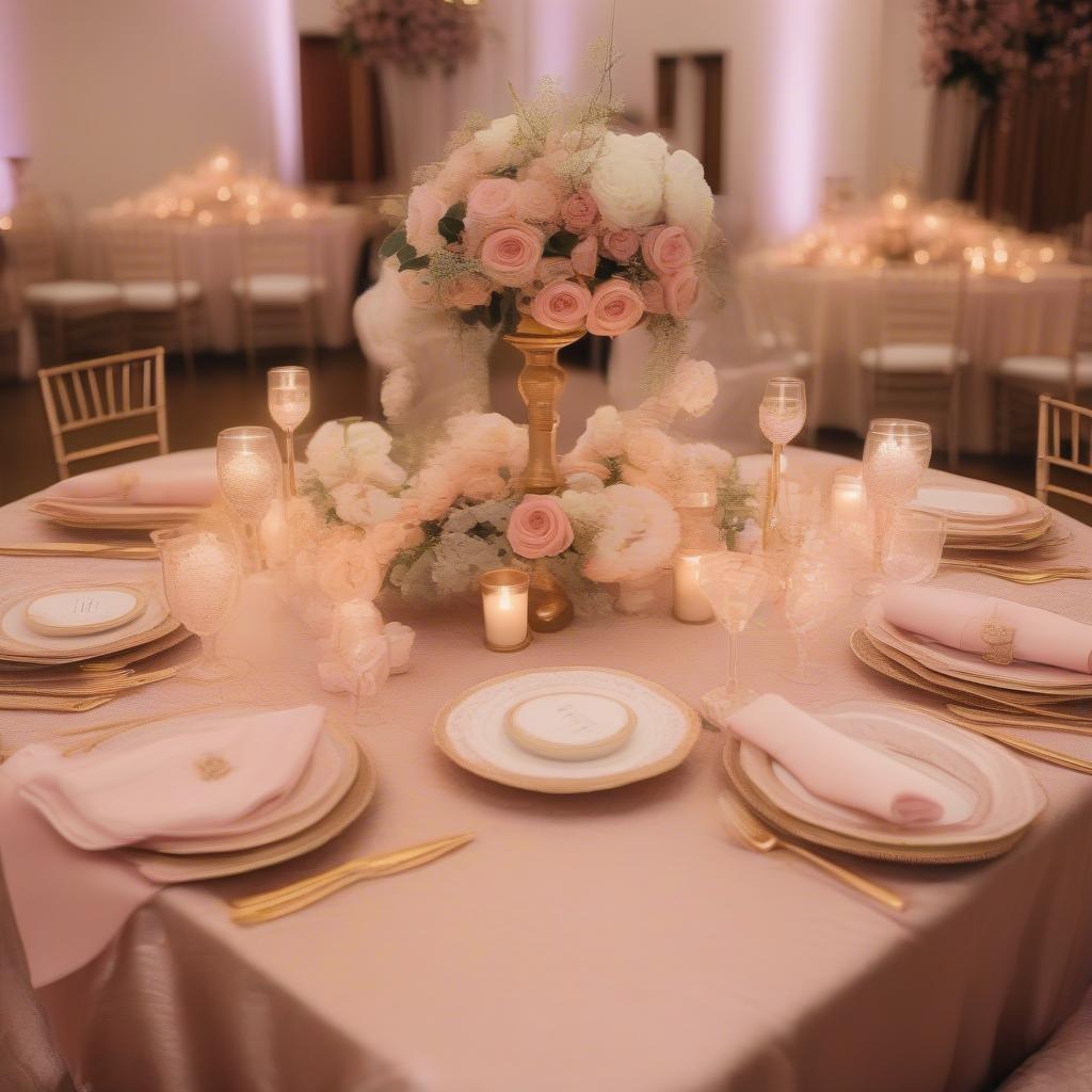 Champagne Pink Wedding Decor