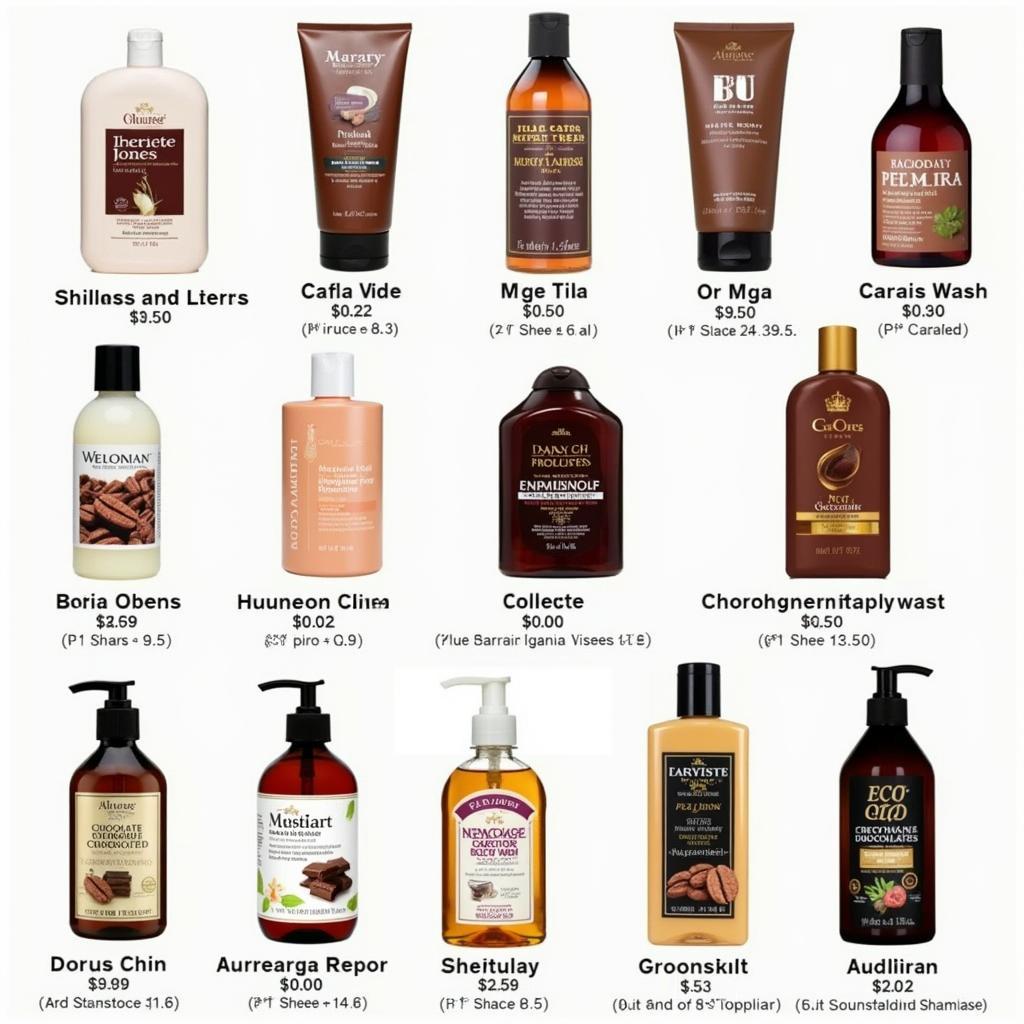 Various Chocolate Body Washes