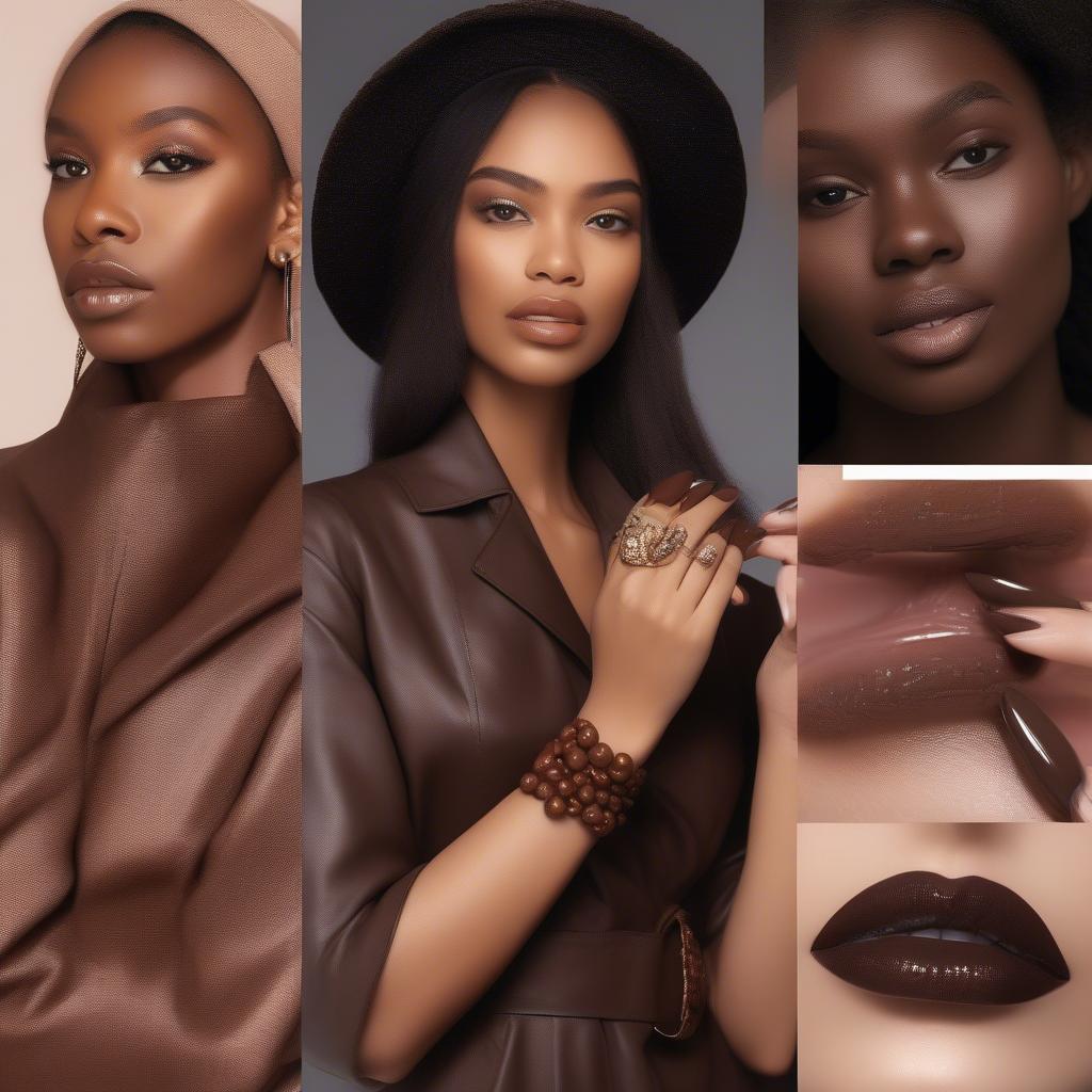 Chocolate Brown Nails Paired with Different Outfits