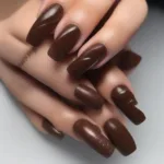 Chocolate Brown Press On Nails in Various Shapes and Lengths