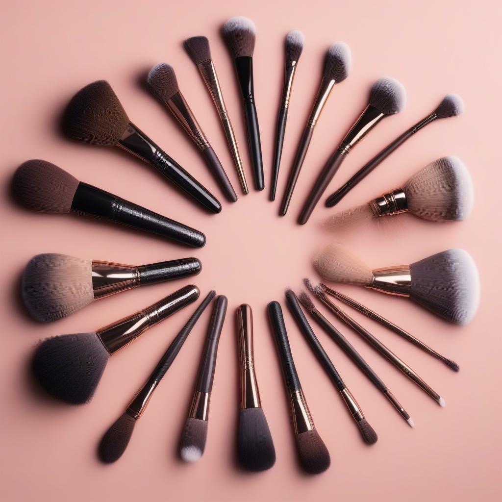 Circular brushes for makeup application