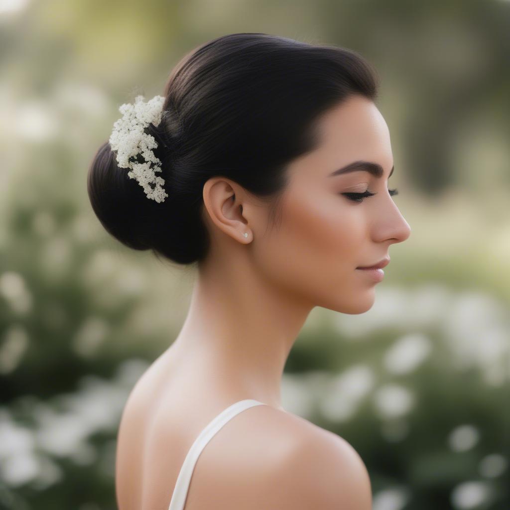 Classic Low Bun Asian Bridesmaid Hairstyle