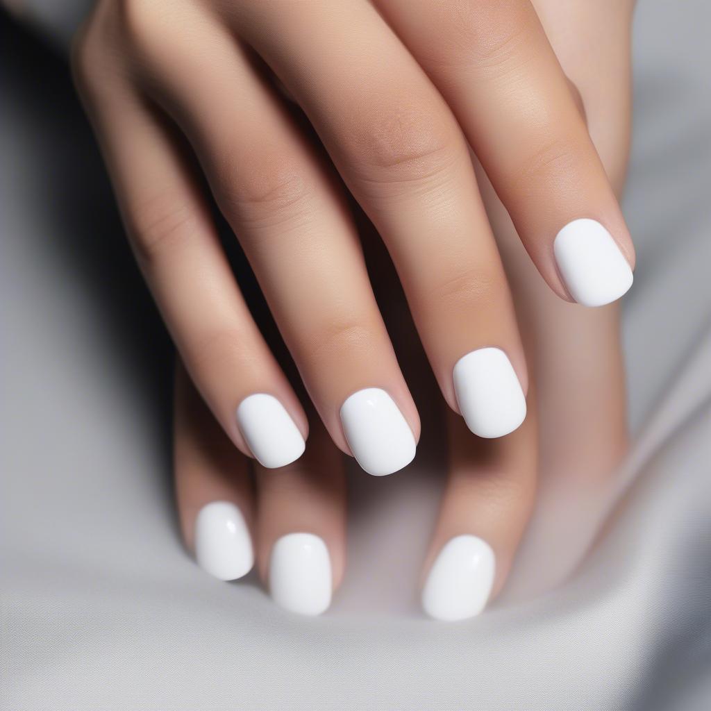 Classic White Dip Nail Manicure