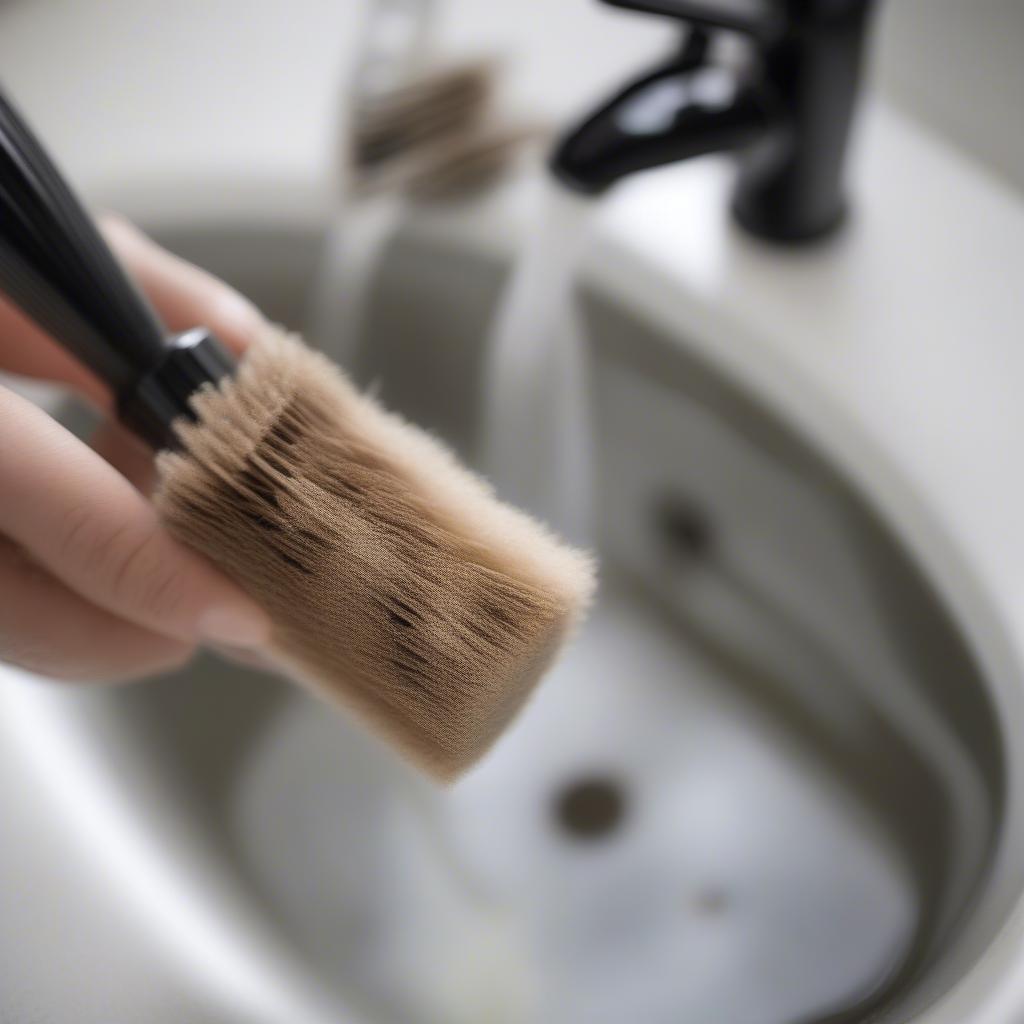 Cleaning a boar hair detail brush