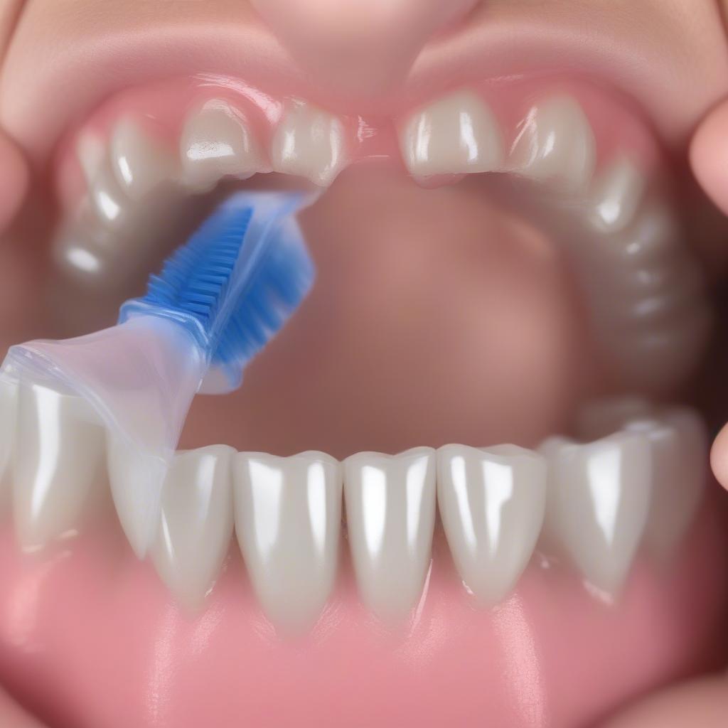 Cleaning a Lower Retainer with Brush and Solution