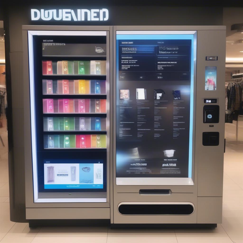 Modern Clothing Vending Machine Displaying a Variety of Apparel