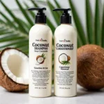 Coconut Shampoo and Conditioner Bottles