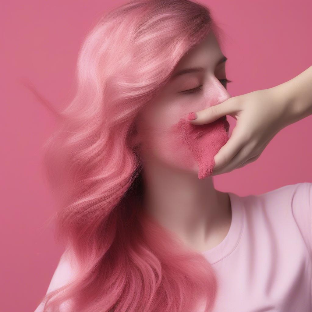 Applying Color Remover to Pink Hair