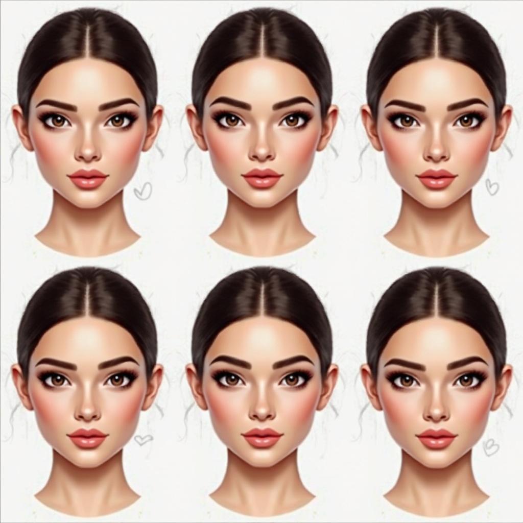 Colour Contouring Examples for Different Face Shapes