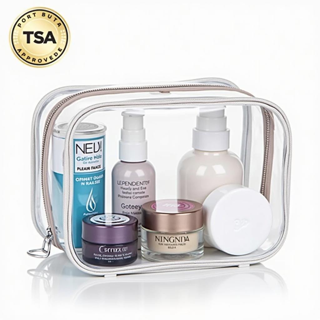 TSA-Approved Clear Compact Cosmetic Bag for Travel