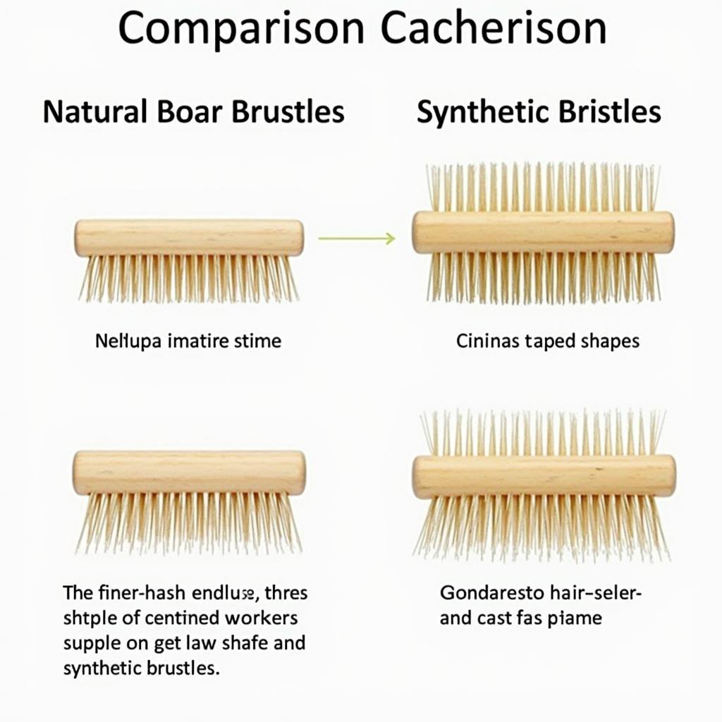 Side-by-side comparison of natural and synthetic bristles.