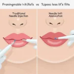 Comparison of needle and needleless lip fillers