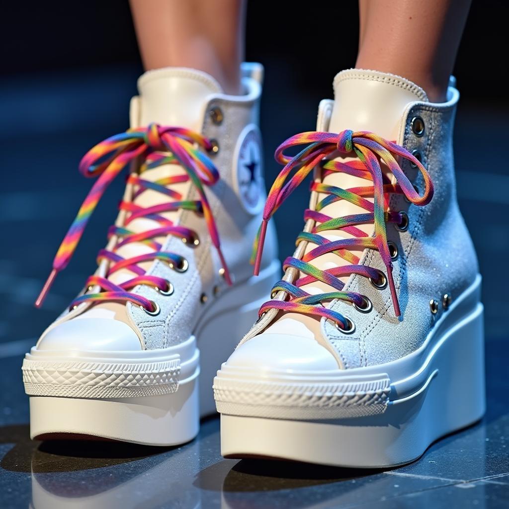 Miley Cyrus Glitter Platform Converse