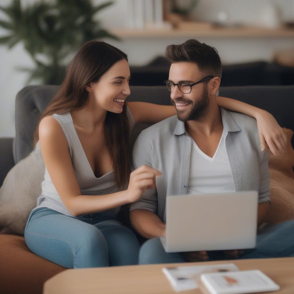 Couple Browsing Erotic Gifts Online