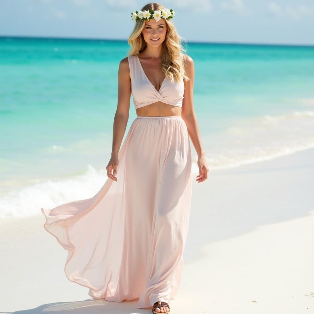 Flowy Crop Top and Skirt for a Beach Wedding