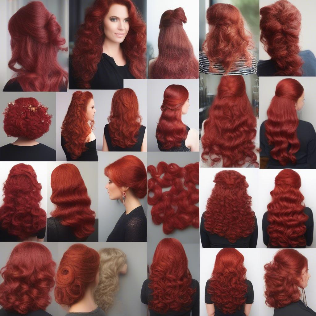 Different Hairstyles Achieved with a Curling Wand Red