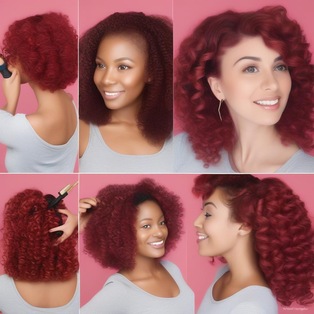 Various Curling Techniques with a Curling Wand Red