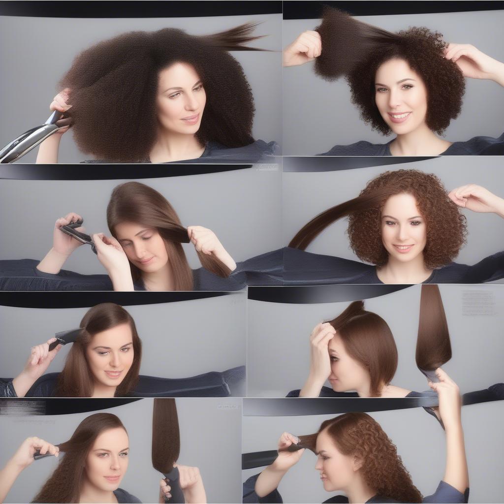 The process of a curl keratin treatment