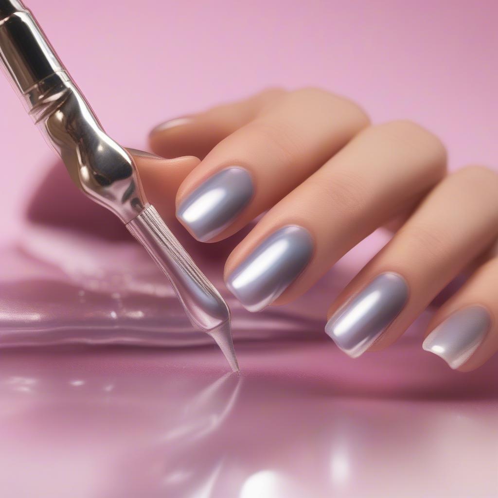 Applying Daily Charme Chrome Effect Gel