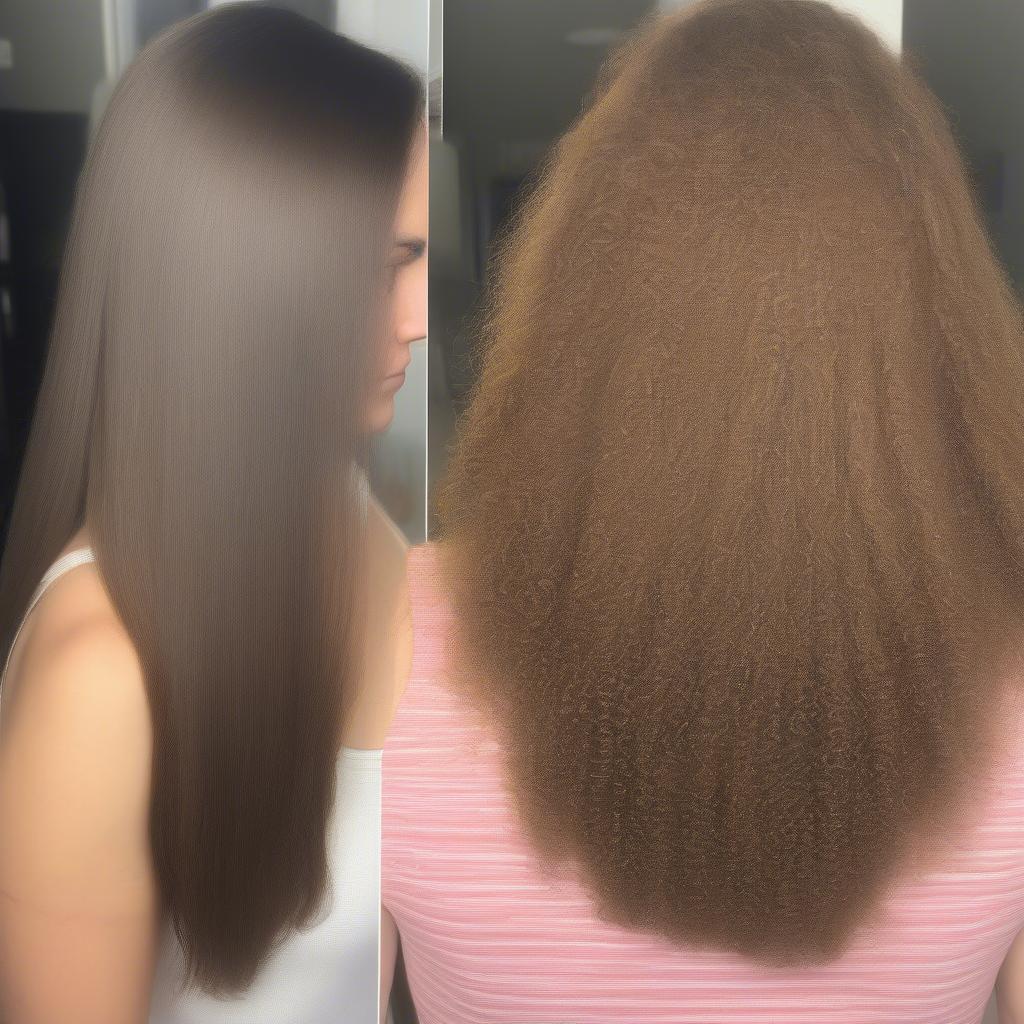 Hair Before and After Using Leave-In Protein