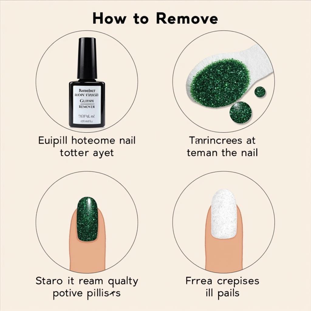 Dark Green Glitter Nail Polish Removal