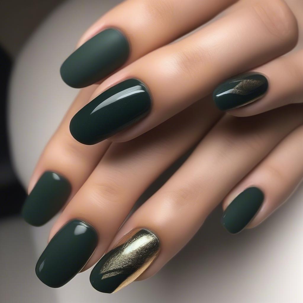 Dark Green Nail Art Designs