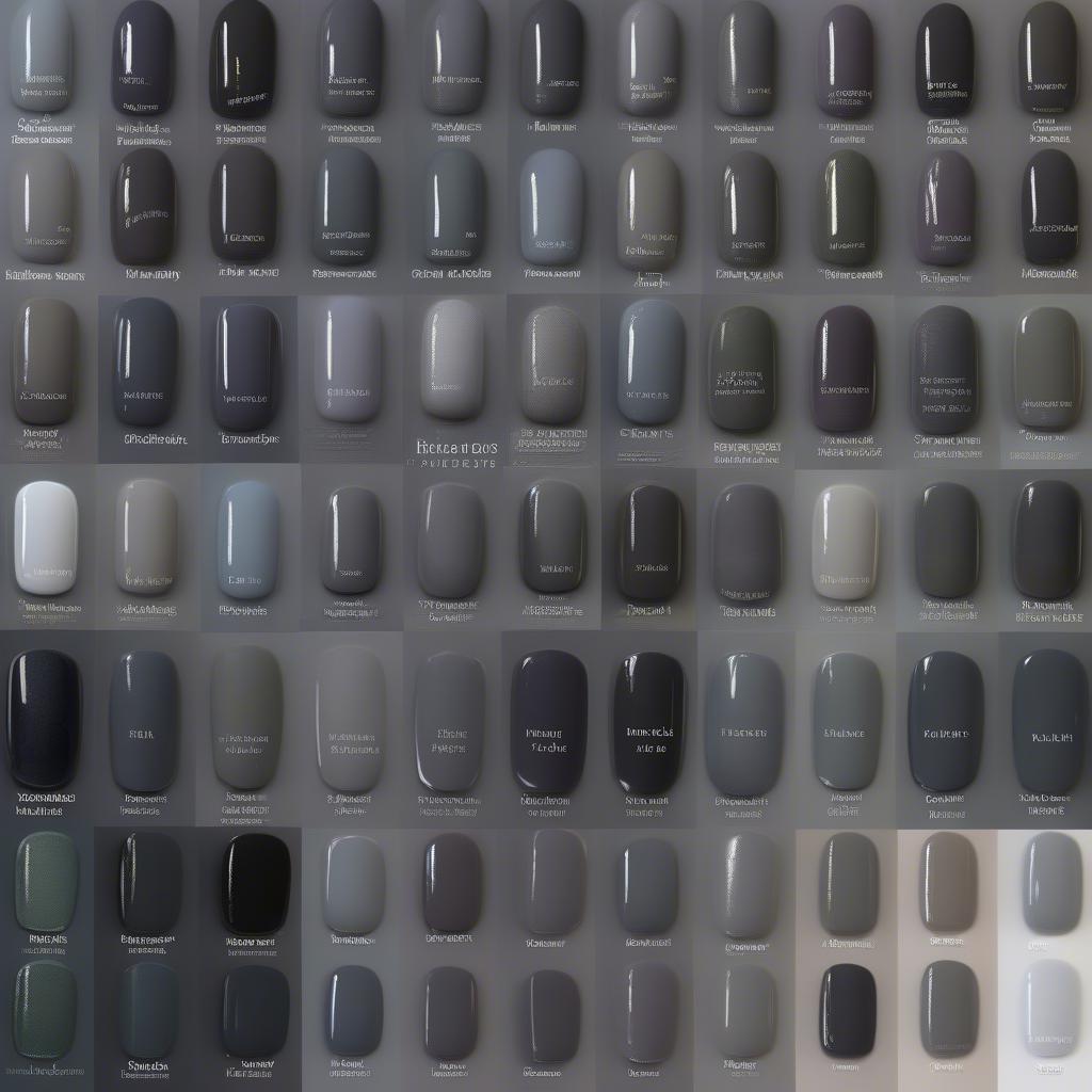 Different Shades of Dark Grey Gel Nail Polish