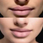 Before and after photos of lip filler treatment in Denver