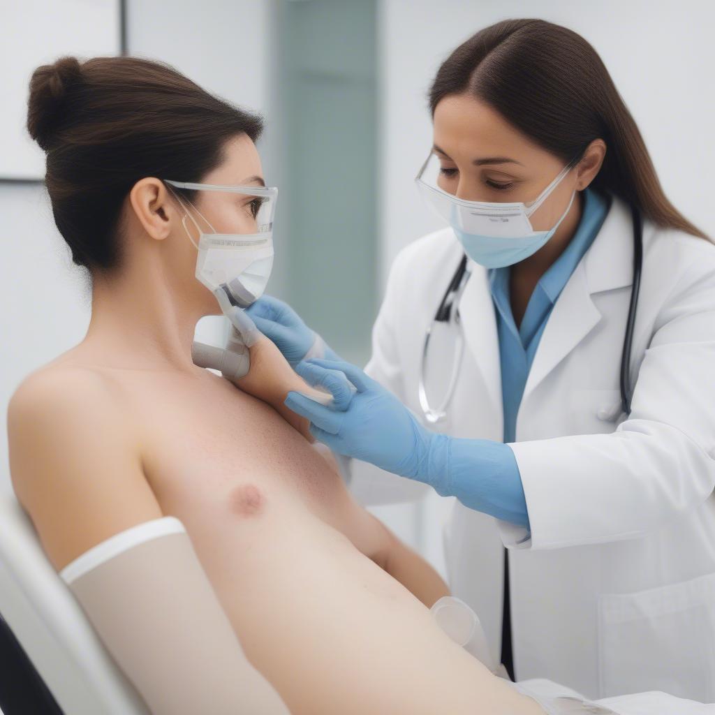 Dermatologist Examining Patient's Skin