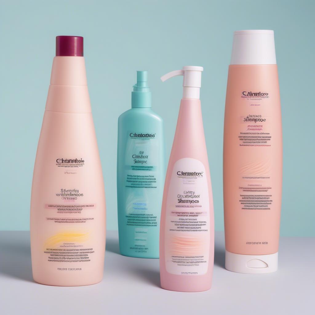 Various types of cleanup shampoos