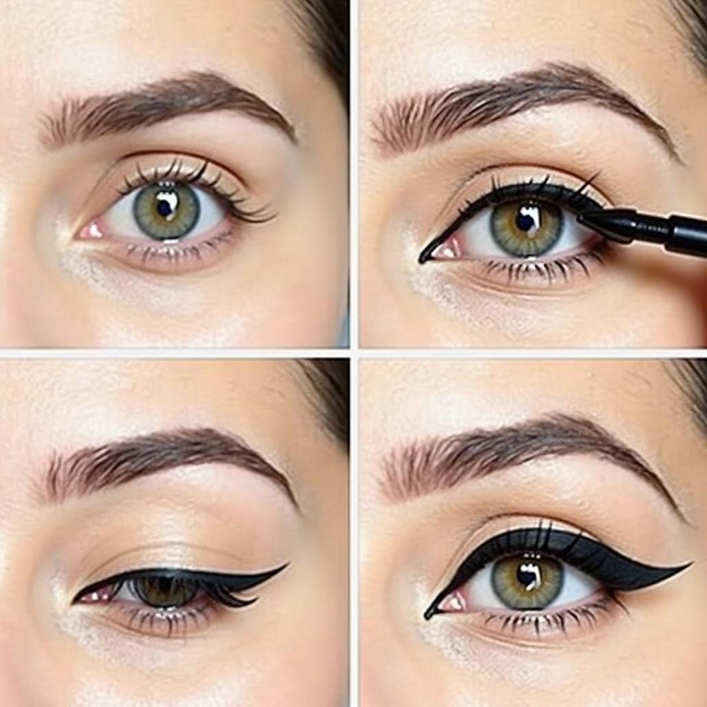 Different Eyeliner Styles Achieved with Waterproof Felt Tip Eyeliner