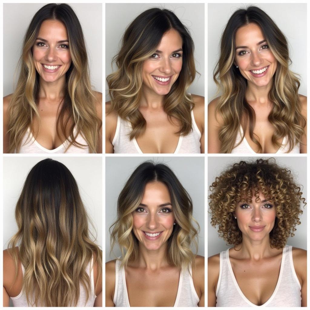 Various hairstyles achieved using awapuhi sea salt spray