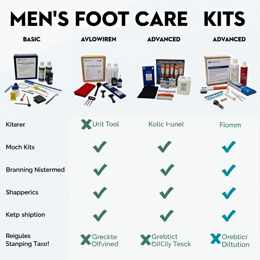 Different Men's Foot Care Kits