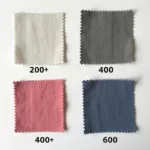 Fabric samples with varying thread counts