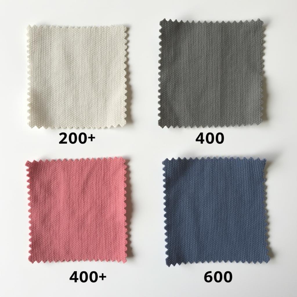 Fabric samples with varying thread counts