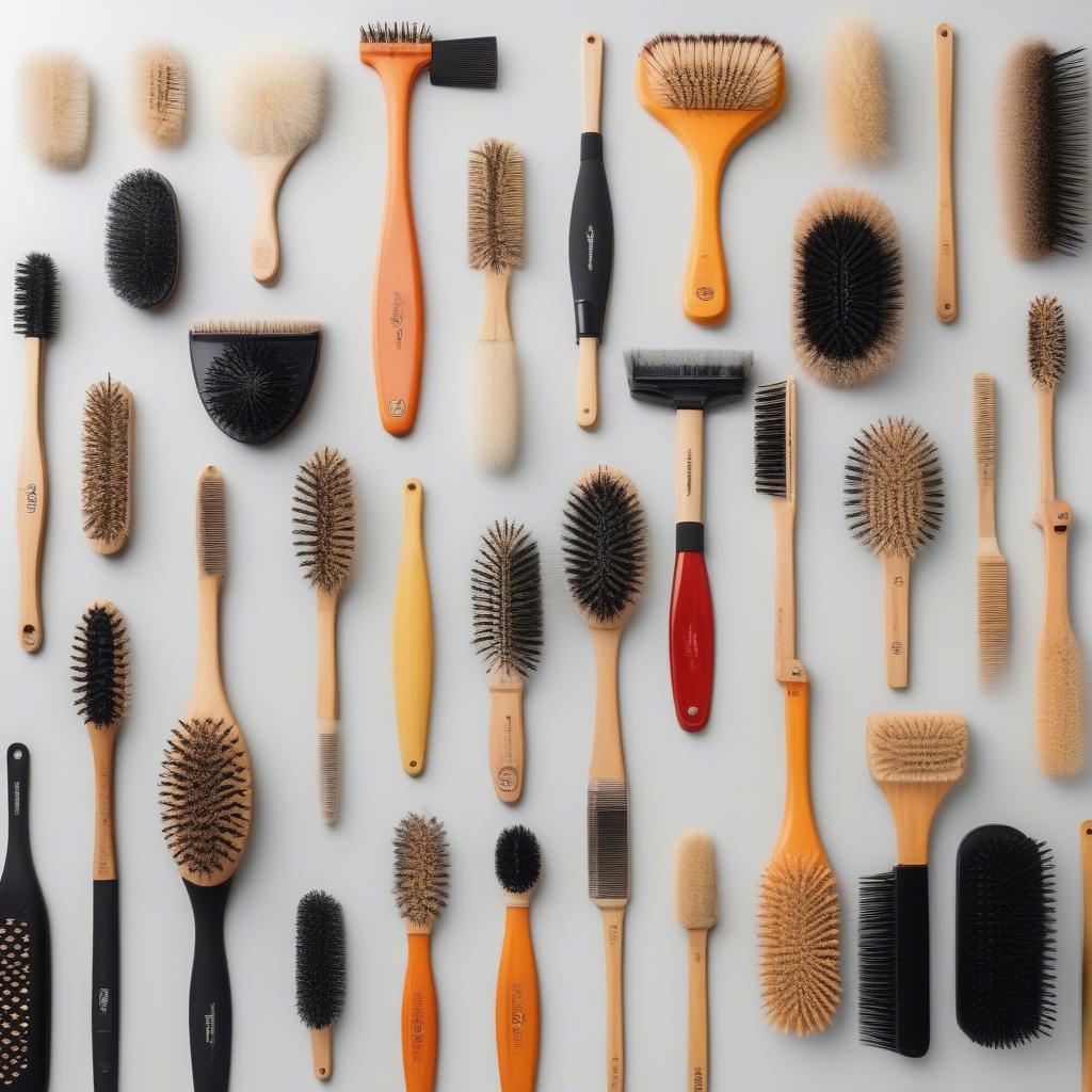 Variety of wet paddle brushes for different hair types