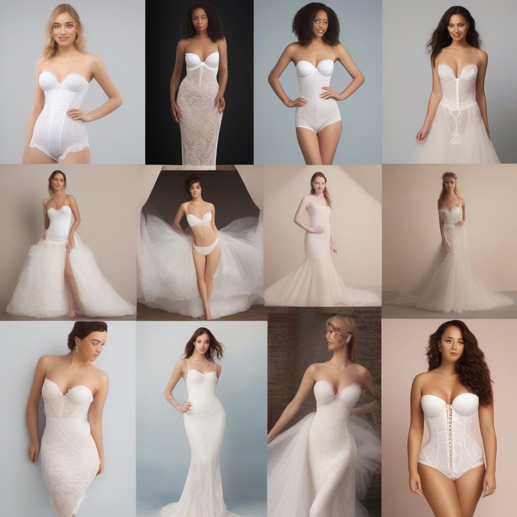 Different White Lingerie Styles for Wedding Dresses