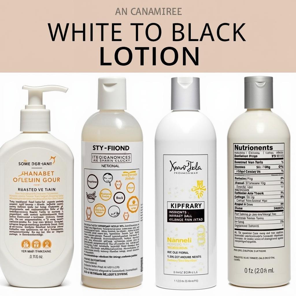 Variety of White to Black Tan Lotions