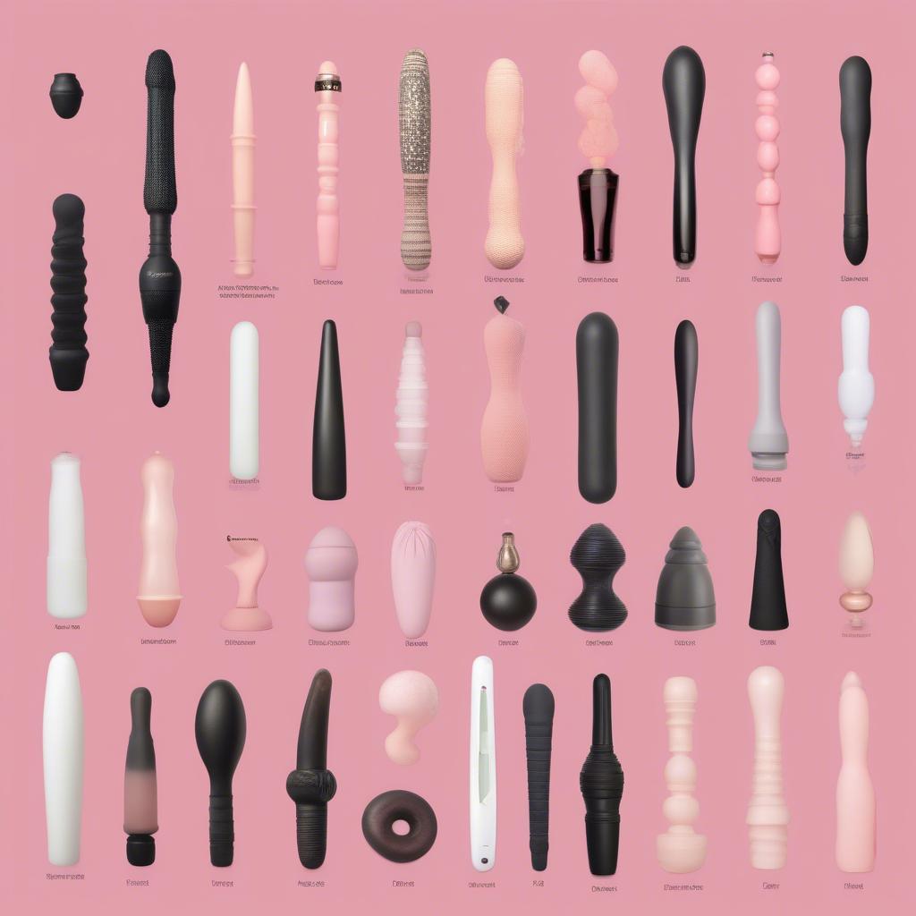 Different Sizes and Shapes of Dildos and Vibrators