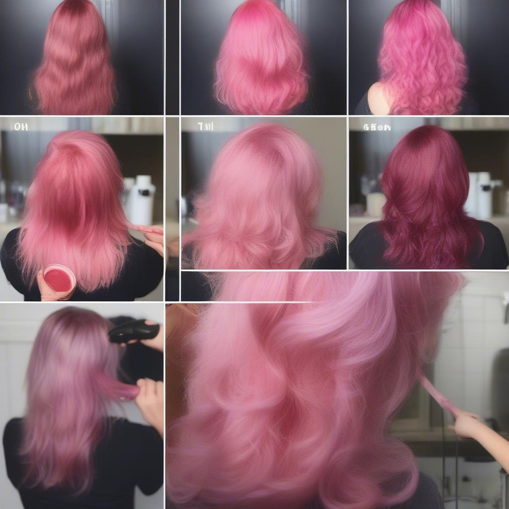 DIY Pink Hair Dye Process