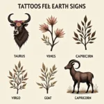 Earth Sign Tattoo Ideas for Taurus, Virgo, and Capricorn