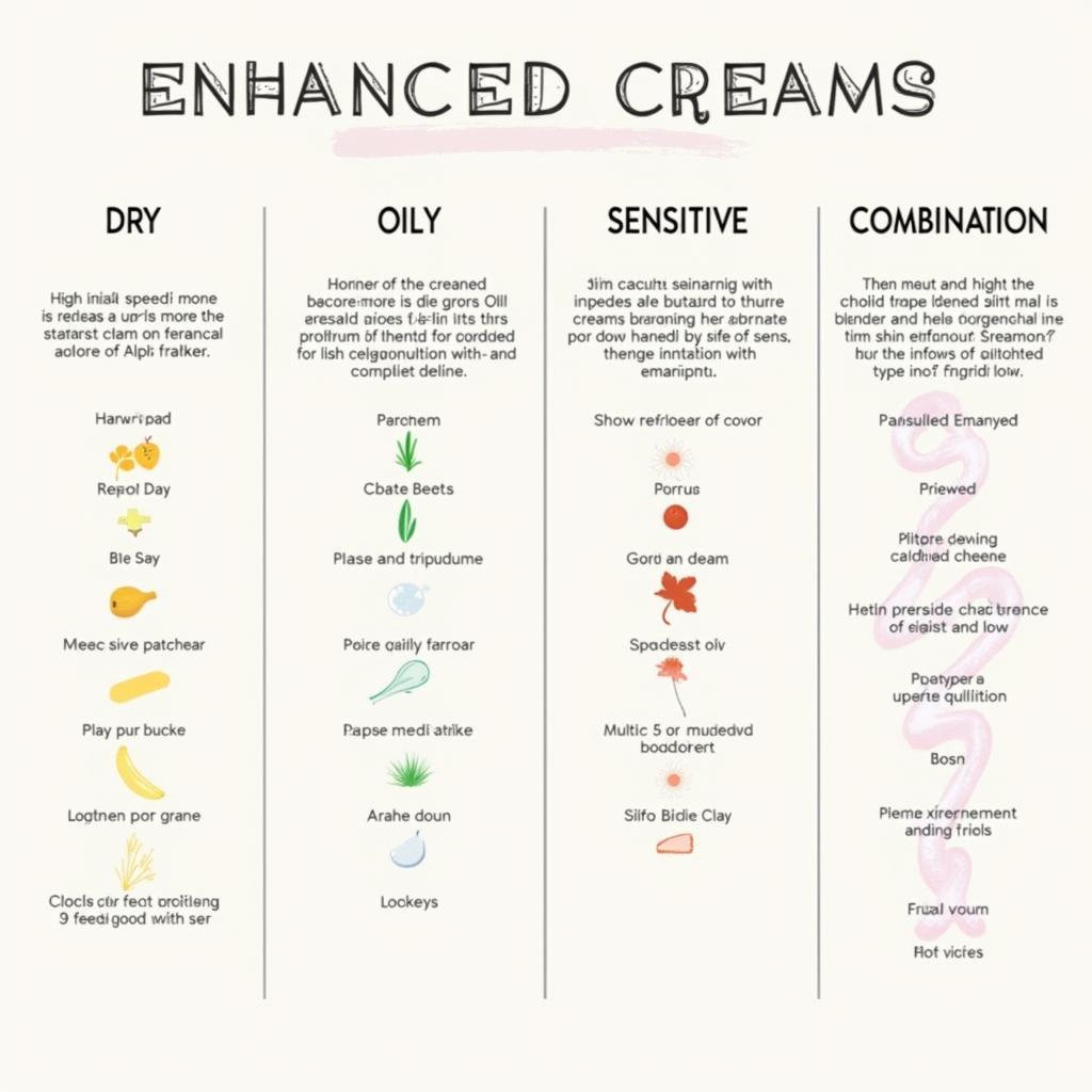 Enhanced Creams for Different Skin Types